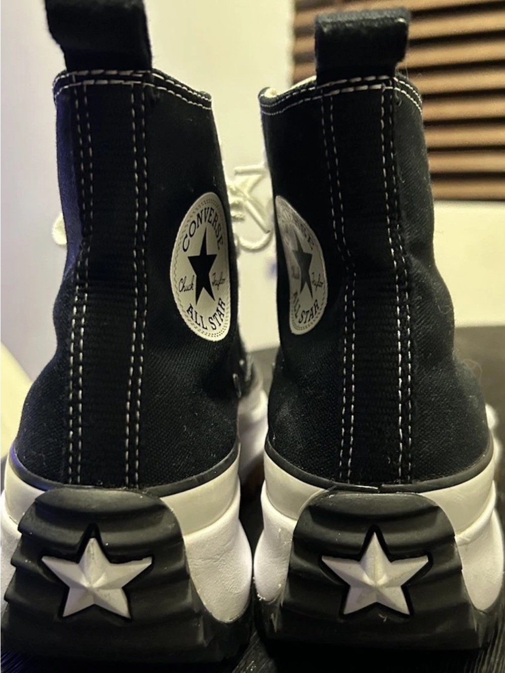 Converse Platform High-Top Sneakers - Black/White w9 m7.5 unisex - Picture 3 of 5
